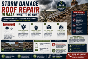 Storm Damage Roof Repair in Naas: What to Do First